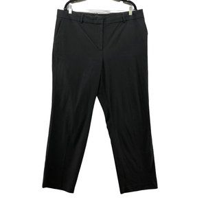 Ann Taylor Kate Fit Black Dress Pants Womens 16 Straight Leg Trouser Career
